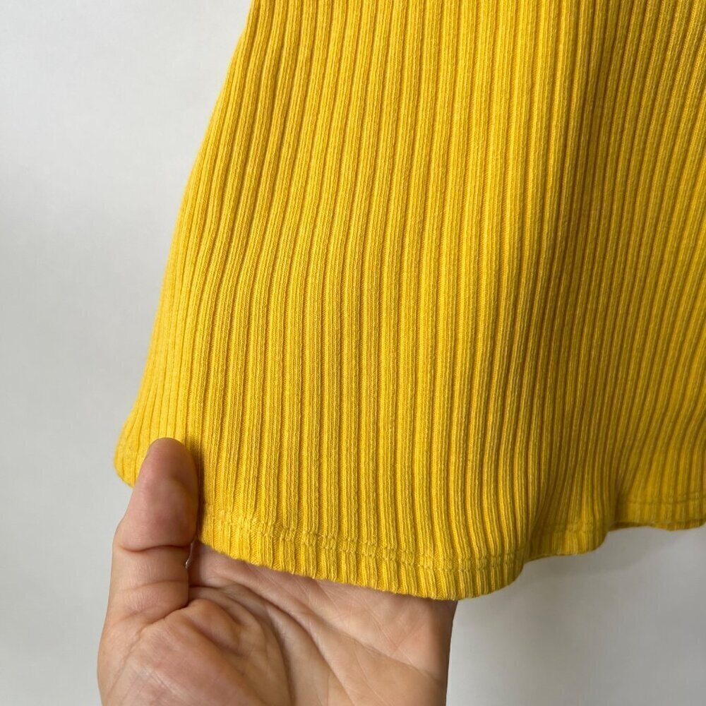 Reformation yellow Ribbed knit Aline mini skirt , Size S - Picture 4 of 7